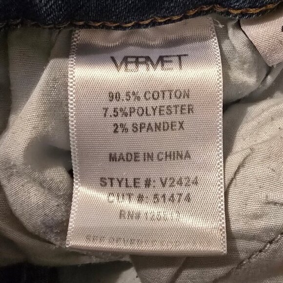 Vervet High Rise Patchwork Raw Hem Flare Leg Jeans Sz 28 - Picture 10 of 11